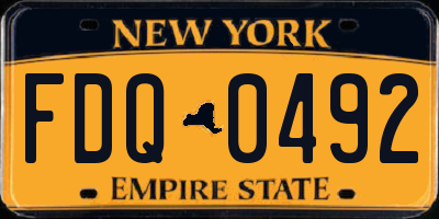 NY license plate FDQ0492