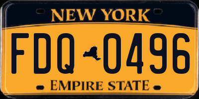 NY license plate FDQ0496