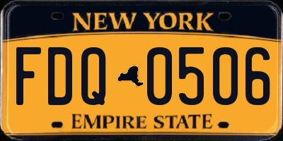 NY license plate FDQ0506