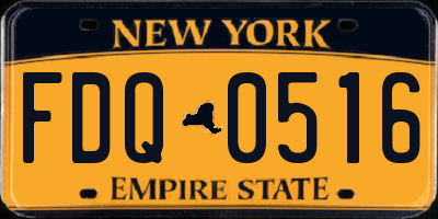 NY license plate FDQ0516