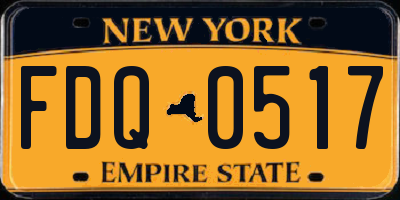 NY license plate FDQ0517