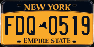 NY license plate FDQ0519