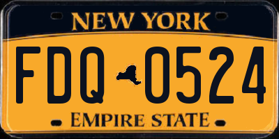 NY license plate FDQ0524