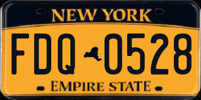 NY license plate FDQ0528