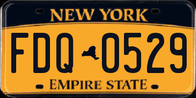 NY license plate FDQ0529