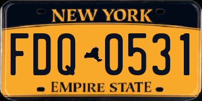NY license plate FDQ0531
