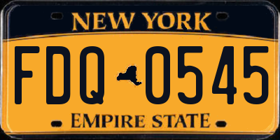 NY license plate FDQ0545