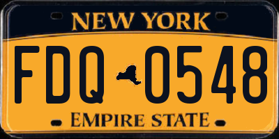 NY license plate FDQ0548