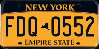 NY license plate FDQ0552