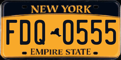 NY license plate FDQ0555