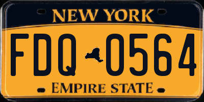 NY license plate FDQ0564