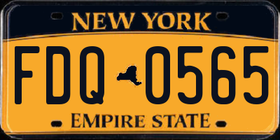NY license plate FDQ0565