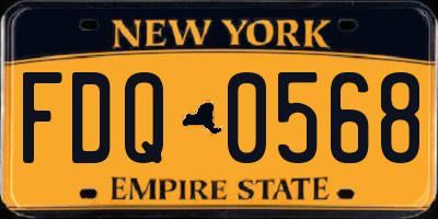 NY license plate FDQ0568