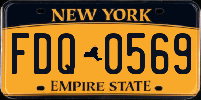 NY license plate FDQ0569