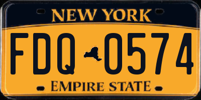 NY license plate FDQ0574