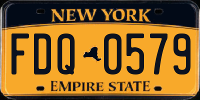 NY license plate FDQ0579