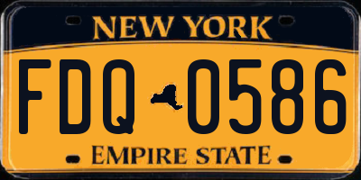 NY license plate FDQ0586