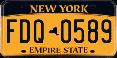 NY license plate FDQ0589