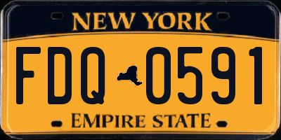 NY license plate FDQ0591