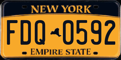 NY license plate FDQ0592
