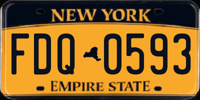 NY license plate FDQ0593