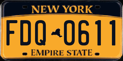 NY license plate FDQ0611