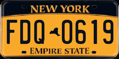 NY license plate FDQ0619