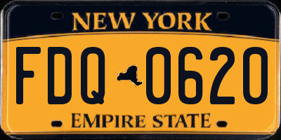 NY license plate FDQ0620