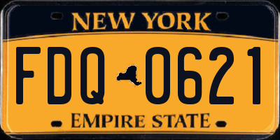 NY license plate FDQ0621
