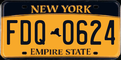NY license plate FDQ0624