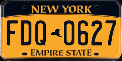 NY license plate FDQ0627