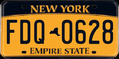 NY license plate FDQ0628