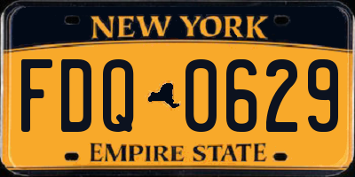 NY license plate FDQ0629