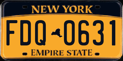 NY license plate FDQ0631