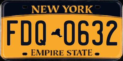NY license plate FDQ0632