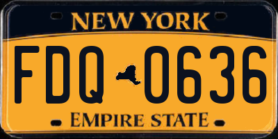 NY license plate FDQ0636