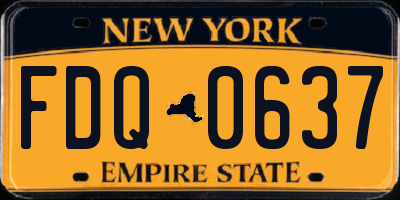 NY license plate FDQ0637