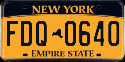 NY license plate FDQ0640