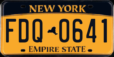 NY license plate FDQ0641