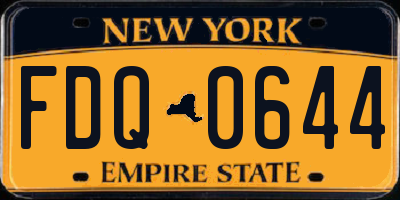 NY license plate FDQ0644