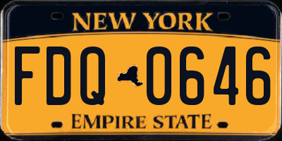 NY license plate FDQ0646