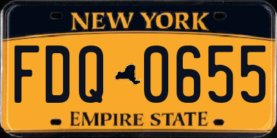 NY license plate FDQ0655