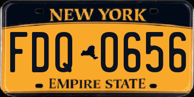 NY license plate FDQ0656