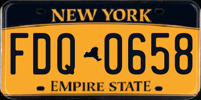 NY license plate FDQ0658
