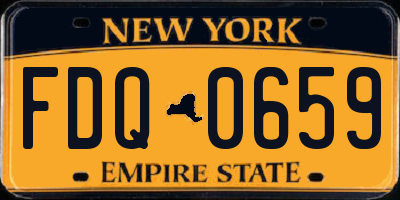 NY license plate FDQ0659