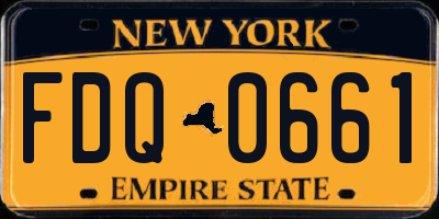 NY license plate FDQ0661