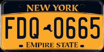NY license plate FDQ0665