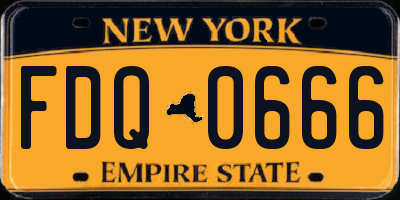 NY license plate FDQ0666