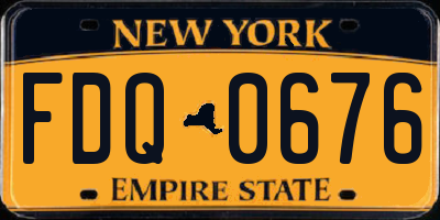 NY license plate FDQ0676