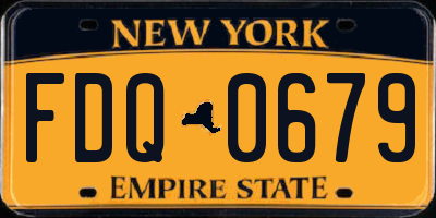 NY license plate FDQ0679
